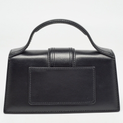 Pre Owned Jacquemus Black Leather Mini Le Bambino Top Handle Bag