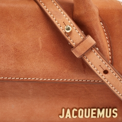 Pre Owned Jacquemus Brown Nubuck Leather Long Le Chiquito Top Handle Bag