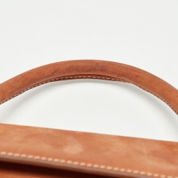Pre Owned Jacquemus Brown Nubuck Leather Long Le Chiquito Top Handle Bag