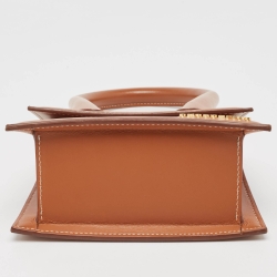 Pre Owned Jacquemus Brown Leather Le Chiquito Top Handle Bag