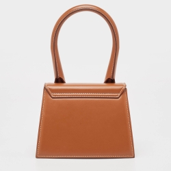 Pre Owned Jacquemus Brown Leather Le Chiquito Top Handle Bag