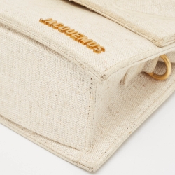 Jacquemus Cream Canvas Le Chiquito Top Handle Bag