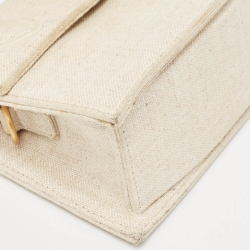 Jacquemus Cream Canvas Le Chiquito Top Handle Bag
