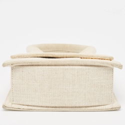 Jacquemus Cream Canvas Le Chiquito Top Handle Bag
