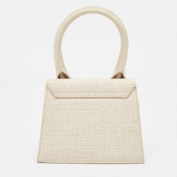 Jacquemus Cream Canvas Le Chiquito Top Handle Bag