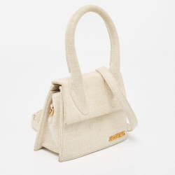 Jacquemus Cream Canvas Le Chiquito Top Handle Bag