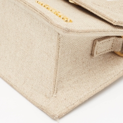 Pre Owned Jacquemus Beige Canvas Le Chiquito Moyen Top Handle Bag