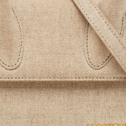 Pre Owned Jacquemus Beige Canvas Le Chiquito Moyen Top Handle Bag