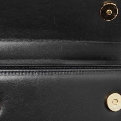 Pre Owned حقيبة جاكويموس لي تشيكيتو جلد أسود لامع بيد علوية