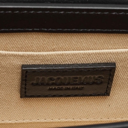 Pre Owned حقيبة جاكويموس لي تشيكيتو جلد أسود لامع بيد علوية