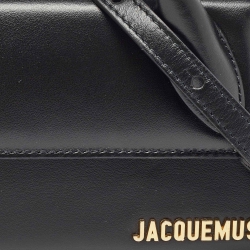 Pre Owned حقيبة جاكويموس لي تشيكيتو جلد أسود لامع بيد علوية