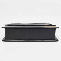 Pre Owned حقيبة جاكويموس لي تشيكيتو جلد أسود لامع بيد علوية