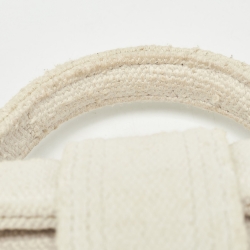 Pre Owned Jacquemus Off White Canvas Le Bambino Mini Top Handle Bag