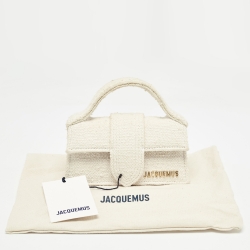 Pre Owned Jacquemus Off White Canvas Le Bambino Mini Top Handle Bag