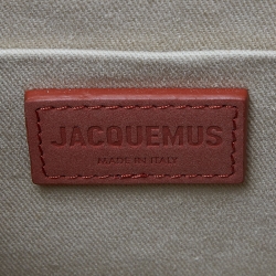 Pre Owned Jacquemus Brick Brown Nubuck Leather Grand Le Chiquito Top Handle Bag