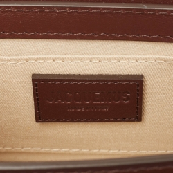 Pre Owned Jacquemus Dark Brown Leather Long Le Chiquito Top Handle Bag