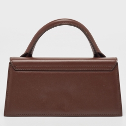 Pre Owned Jacquemus Dark Brown Leather Long Le Chiquito Top Handle Bag