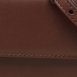 Pre Owned Jacquemus Dark Brown Leather Long Le Chiquito Top Handle Bag