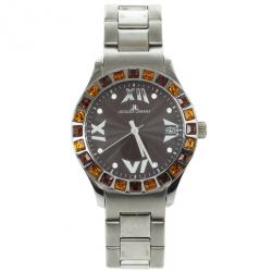 مملوكة مسبقًا Jacques Lemans 1-517 Stainless Steel Gemstone Quartz Womens Wristwatch 37 MM