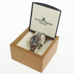 مملوكة مسبقًا Jacques Lemans 1-517 Stainless Steel Gemstone Quartz Womens Wristwatch 37 MM