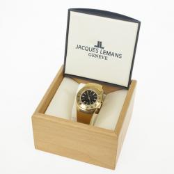 Jacques Lemans Vedette 1-1478 Gold Plated Stainless Steel Quartz Womens Wristwatch 34 MM