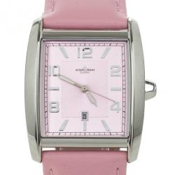 Jacques Lemans SS Leather Pink Quartz 1-1305 Womens Wristwatch 31 MM