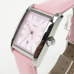 Jacques Lemans SS Leather Pink Quartz 1-1305 Womens Wristwatch 31 MM
