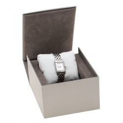 Jaeger LeCoultre White/Mother of Pearl Stainless Steel Diamonds Reverso Classic Duetto Women's Wristwatch 20 mm