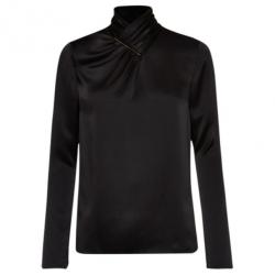 Jason Wu Black Hammered Silk Blouse S