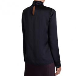 Jason Wu Black Hammered Silk Blouse S