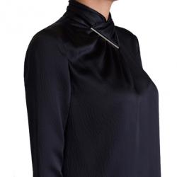 Jason Wu Black Hammered Silk Blouse S