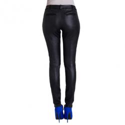 Pre Owned Jason Wu Black Leather Stovepipe Trousers M