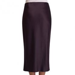 Jason Wu Aubergine Draped Tie-Bar Midi-Skirt S