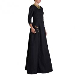 Jason Wu Black Silk-Jacquard Gown M