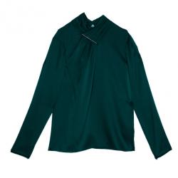 Jason Wu Green Hammered Silk Blouse M