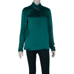 Jason Wu Green Hammered Silk Blouse M