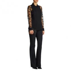 Jason Wu Black Wool Boot-Leg Trousers S