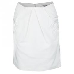 Jc De Castelbajac White Cotton Quilted Applique Detail Skirt S