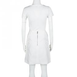 Jc De Castelbajac White Cotton Quilted Applique Detail Skirt S