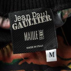 Pre Owned Jean Paul Gaultier Maille Femme Multicolor Printed Contrast Sleeve Dress L