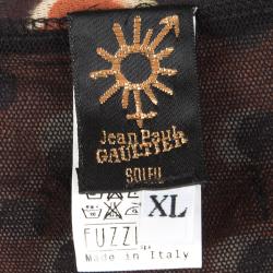 Pre Owned Jean Paul Gaultier Multicolor Dotted Knit Trim Long Sleeve top XL