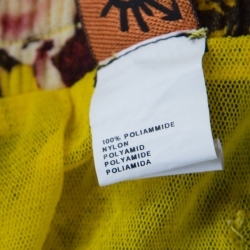 Pre Owned Jean Paul Gaultier Yellow Floral Printed Gauze Tiered Long Skirt M