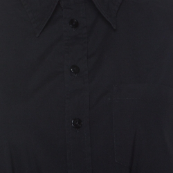 Pre Owned Jean Paul Gaultier Black Cotton Open-Back Tie-Detail Shirt M