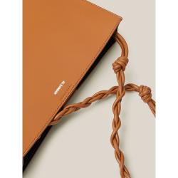 Pre Owned Jil Sander Brown Tangle Medium Leather Bag One Size