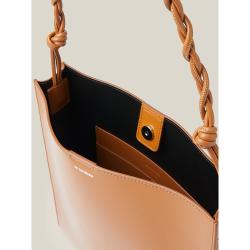 Pre Owned Jil Sander Brown Tangle Medium Leather Bag One Size