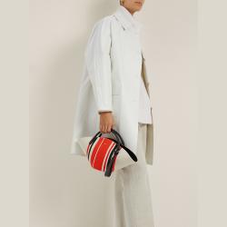 Pre Owned Jil Sander Multicoloured Sombrero Striped Woven Cotton Bag One Size