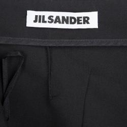 Jil Sander Black Wool Pleated Wide Leg Trousers M