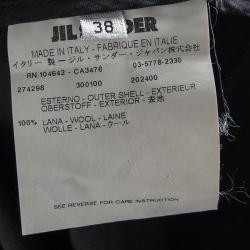Jil Sander Black Wool Pleated Wide Leg Trousers M