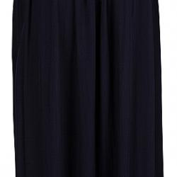 Pre Owned Jil Sander Navy Blue Knit Pleated Sleeveless Dress L