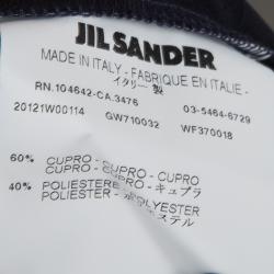 Pre Owned Jil Sander Navy Blue Knit Pleated Sleeveless Dress L